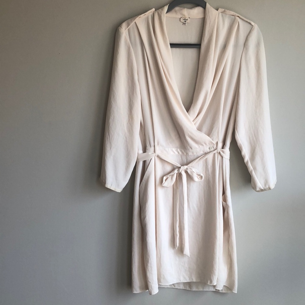Chic Brides! Aritzia silk off-white wrap dress